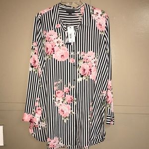 Women’s striped floral tunic